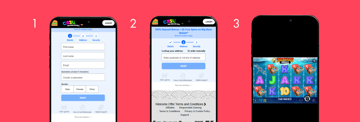 Casushi sign-up process